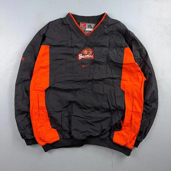 Nike VTG Oregon State University OSU Beavers Team Warm Up Jacket Center Swoosh
